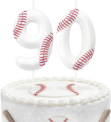Miniatura 83 de Velas de cumpleaños con el número 0 de béisbol, decoración de pastel con temática de béisbol para niños y niñas, decoraciones de pasteles