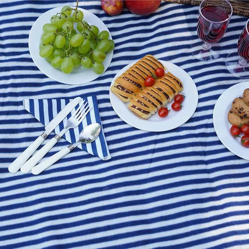 Miniatura 9 de Cesta de picnic para 4 personas – Cestas con hielera y manta de picnic, cesta de picnic clásica de mimbre con alfombrilla de playa impermeable y a