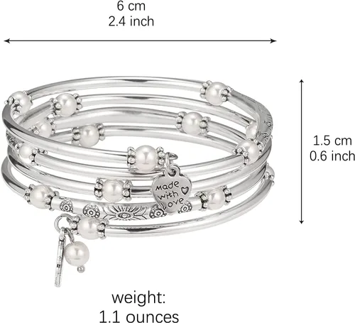 Miniatura 6 de FULU AUTUMN Pulseras de cuentas para mujer, pulseras de plata para mujer, joyería de disfraces, regalo de moda