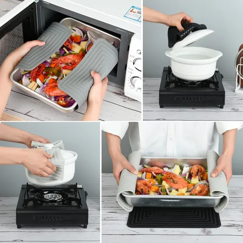 Miniatura 5 de Salvamanteles de silicona para ollas calientes y sartenes, salvamanteles para platos calientes, tapete resistente al calor para encimeras, tapete