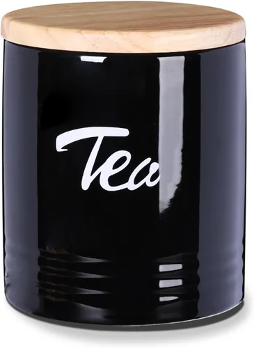 Miniatura 9 de LEETOYI Contenedores de almacenamiento de alimentos de porcelana con tapa, 4.5 pulgadas, 31 onzas, café etiquetado negro