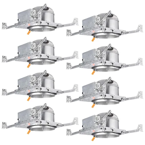 Miniatura 8 de TORCHSTAR Paquete de 8 carcasas de iluminación empotrables de construcción poco profunda de 4 pulgadas, con clasificación IC y hermética de techo