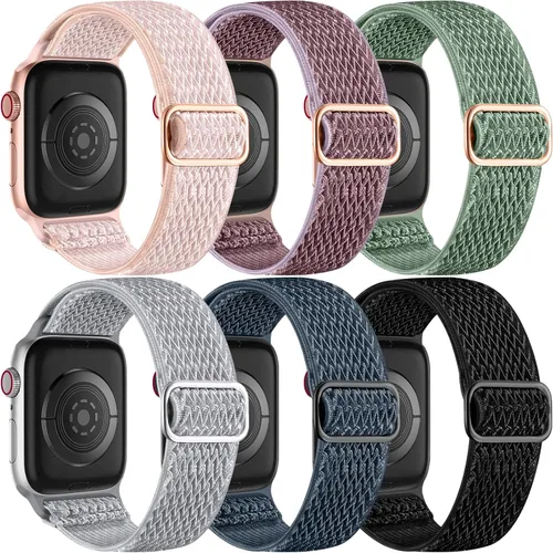 Miniatura 9 de Lerobo 6 Pack de Correas Trenzadas Compatibles con Apple Watch de 1.73, 1.77, 1.65, 1.93, 1.81, 1.61, 1.57 y 1.49 Pulgadas, Correas Deportivas