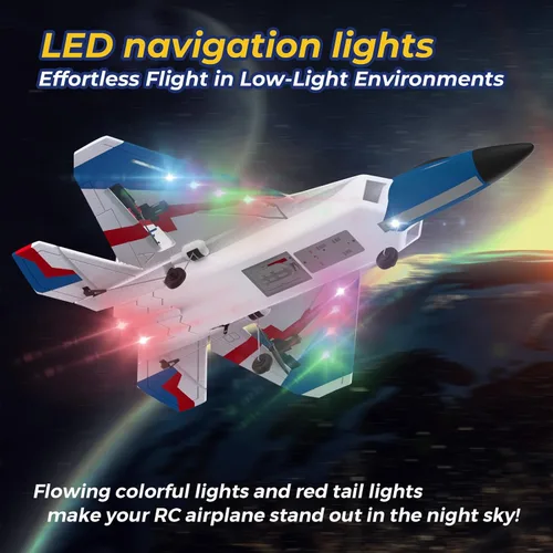 Miniatura 2 de Avión RC de 4 canales con luces Avión RC F22 con estabilizador de giroscopio de 6 ejes para principiantes, avión de control remoto para adultos 37