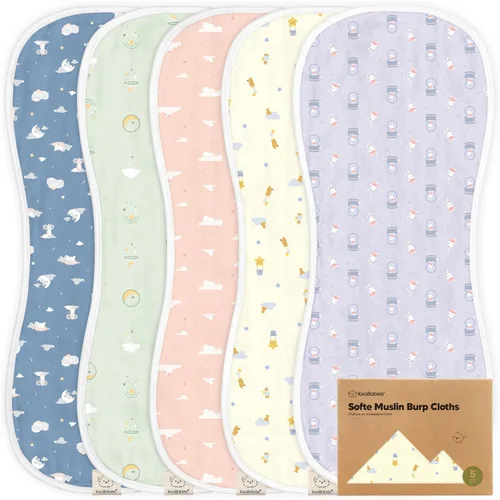 Miniatura 12 de Paquete de 5 paños de muselina para eructos para bebé, niño, niña, trapos muy absorbentes para bebés, 8 capas de viscosa derivada de toalla