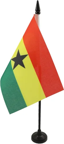 Miniatura 134 de AZ FLAG Sierra Leone Bandera de mesa 5'' x 8'' - Bandera de escritorio de Sierra Leona 21 x 14 cm - Bastón y base de plástico negro