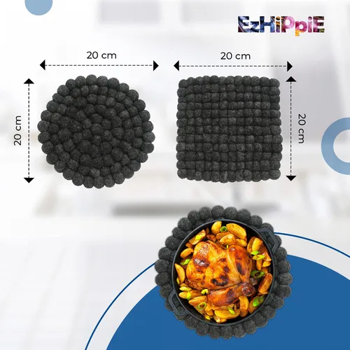 Miniatura 3 de Ezhippie Salvamanteles de lana de 7.9 in con resistencia al calor, soporte antideslizante hecho a mano de Nepal, salvamanteles para cocina, ollas
