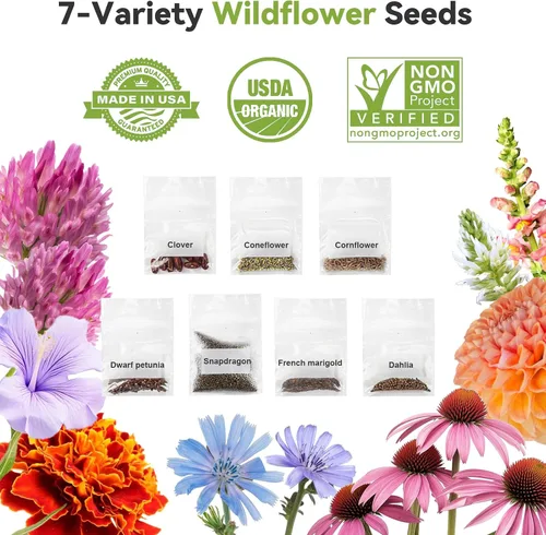 Miniatura 3 de inbloom Kit de 12 cápsulas de semillas de flores para AeroGarden, iDOO, Ahopegarden, sistema de cultivo hidropónico MUFGA, incluye caléndula