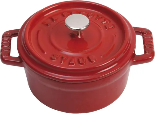 Miniatura 10 de Staub Mini cocotte redondo de hierro fundido .25 cuartos de galón - Trufa blanca, fabricado en Francia blanco (White Truffle)