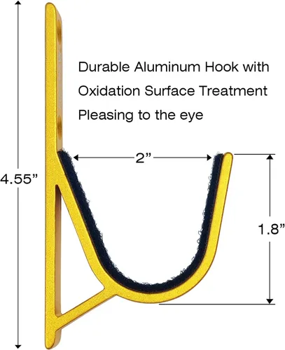 Miniatura 6 de Soporte de pared para armas, ganchos horizontales para rifles, escopetas y arcos, perchas de aluminio duraderas (1 par)
