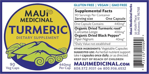 Miniatura 4 de Cúrcuma y pimienta negra 90 cápsulas vegetarianas - 440mg por cápsula