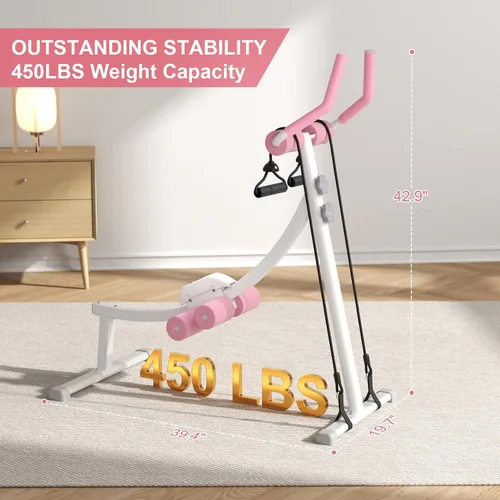 Miniatura 8 de Home Gym Systems Ab Machine, Ab Workout Equipment, Adjustable Ab Trainer Machine for Abs Workout at Home Gym, Foldable, Knee Protection, Abdominal
