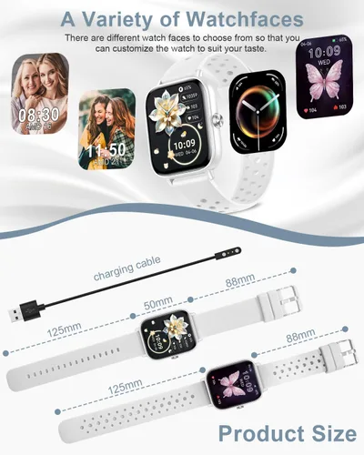 Miniatura 7 de Relojes inteligentes para mujeres y hombres [hacer/responder llamadas/voz AI/salud femenina] teléfonos Android compatibles con iPhone, reloj