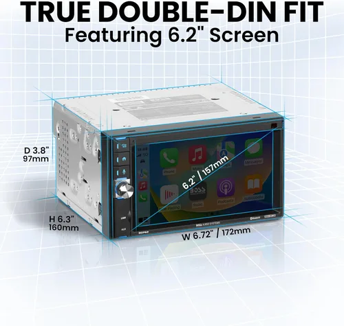 Miniatura 5 de BOSS Audio Systems BCP62 Estéreo para Auto - Apple CarPlay, Doble DIN, Pantalla Táctil Capacitiva de 6.2 Pulgadas, Bluetooth, Sin Reproductor