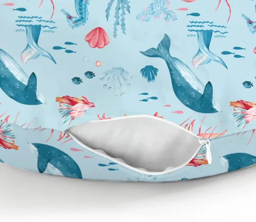Miniatura 8 de Lindas fundas de almohada de lactancia de animales marinos para niño y niña, tortuga, ballena, medusa, caballo marino, funda de almohada para Azul