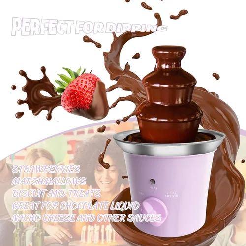 Miniatura 5 de Máquina de fuente de chocolate MINI, pequeña máquina eléctrica de fuente de fondue de chocolate para fiestas para caramelos, mantequilla y queso