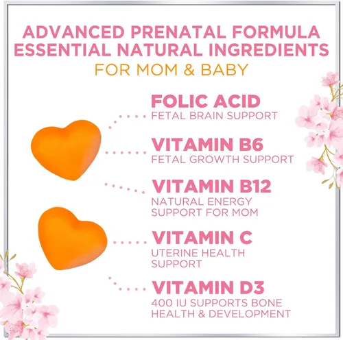 Miniatura 3 de Vitaminas prenatales para mujeres – Multivitamínico completo para el embarazo – Ácido fólico, Omega 3 DHA, colina, vitamina D – Apoyo esencial