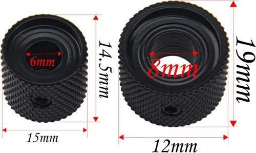 Miniatura 5 de 2 perillas de control apiladas concéntricas dobles para guitarra eléctrica y bajo (negro)