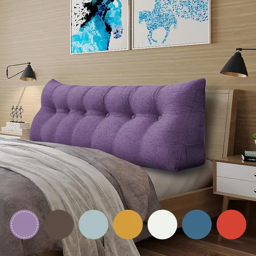 Miniatura 48 de Almohada de cuña acolchada de 8 libras para cabecero, posicionador corporal en forma de triángulo, almohada de lectura para la cama, almohada