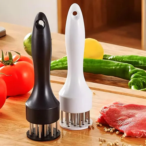 Miniatura 8 de Cuchillas de aguja de acero inoxidable herramienta ablandadora de carne con utensilios de cocina ultra afilados de profesión jacquard para ablandar