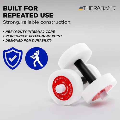 Miniatura 8 de THERABAND Water Weights, Aquatic Dumbbells for Pool Fitness, 2 Foam Weights with Padded Grip for Water Aerobics, Therapy, Workouts, Pool Exercise