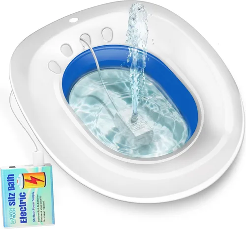 Miniatura 10 de Bañera eléctrica para asiento de inodoro, hemorroides y cuidado posparto, asiento de vapor Yoni, remojo perineal, plegable, asiento ancho, cuenco