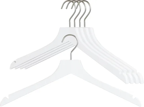 MAWA by Reston Lloyd, Percha de madera europea, percha recta de madera de haya con muescas para los hombros, gancho cromado giratorio, acabado