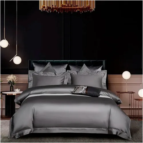 Miniatura 11 de Juego de ropa de cama de algodón egipcio de 1000 hilos, 4/6 piezas, tamaño doble, queen, king, bordado, funda de edredón, sábana, funda de almohada