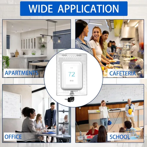 Miniatura 7 de Caja de bloqueo universal de termostato con llave, protector de termostato grande transparente para termostatos en pared, protector de termostato