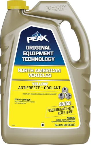 Peak OET Extended Life Amarillo 50/50 Anticongelante/Refrigerante Prediluido para Vehículos de América del Norte, 3,7 l