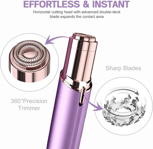 Miniatura 7 de Dispositivo de Eliminación de Vello Facial para Mujeres, Operado con Batería y con 2 Cabezales de Repuesto, Afeitadora Facial Indolora para Mujeres