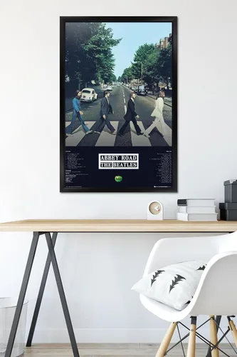 Miniatura 6 de Trends International Póster de pared de The Beatles de 24 x 36 pulgadas, álbum de la abadía, 24 x 36 pulgadas, versión enmarcada en negro