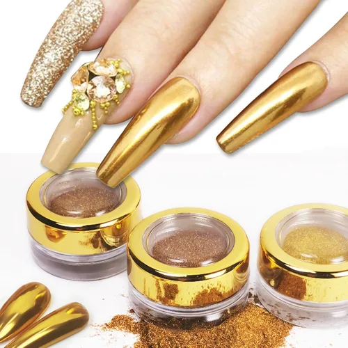 Miniatura 11 de Polvos holográficos de espejo para uñas, efecto cromado plateado, lentejuelas metálicas puras, pigmento cromado para uñas de gel UV, para decoración
