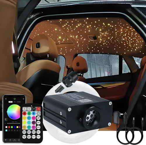Miniatura 11 de AKEPO - Kit de luz musical RGBW de 16 W, parpadeante, de tamaño pequeño, fibra óptica, controlada a través de aplicación, 295 unidades, 9.8 pies