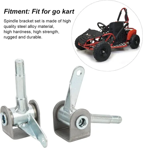 Miniatura 4 de Juego de husillos para Go Kart, 4.5 pulgadas x 5/8 pulgadas, 2 piezas de soporte de husillo de aleación de acero derecho izquierdo para accesorios