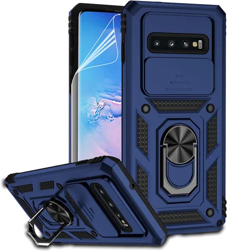 Miniatura 16 de Funda para Samsung Galaxy S10 Plus con cubierta para lente de cámara, protector de pantalla HD, resistente a caídas de grado militar, soporte