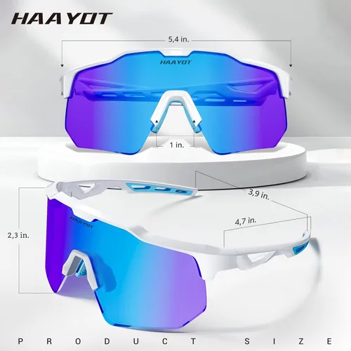 Miniatura 8 de HAAYOT Gafas de sol deportivas polarizadas para hombres y mujeres, jóvenes, béisbol, ciclismo, correr, softbol, ciclismo, 5 lentes