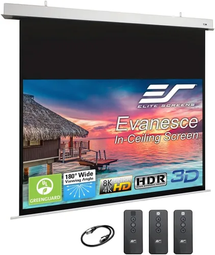 Miniatura 9 de Elite Screens Evanesce Tab-Tension B, pantalla de proyección de 110 pulgadas 16:9, 4K / 8K HD, pantalla de proyección eléctrica con tensión de Blanco