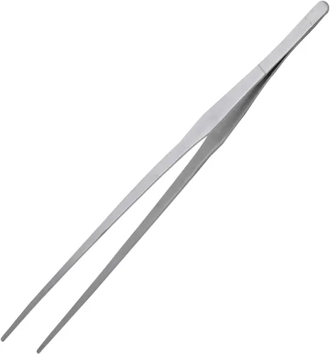 Miniatura 9 de Bonsicoky 1 pinza de acero inoxidable de 8 pulgadas, pinzas largas con puntas curvadas dentadas de precisión, pinzas multiherramienta