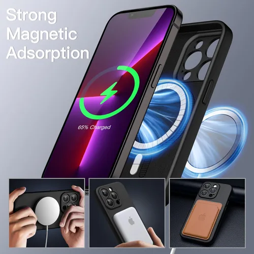 Miniatura 3 de JETech Funda magnética de silicona para iPhone 13 Pro de 6.1 pulgadas, compatible con MagSafe, cubierta de teléfono con protección completa