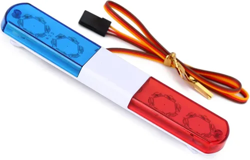 Miniatura 9 de 2 luces LED ultra brillantes de policía, lámpara estroboscópica de flash giratorio, 5 modos para 1/8 1/10 1/14 RC coche extinción de incendios