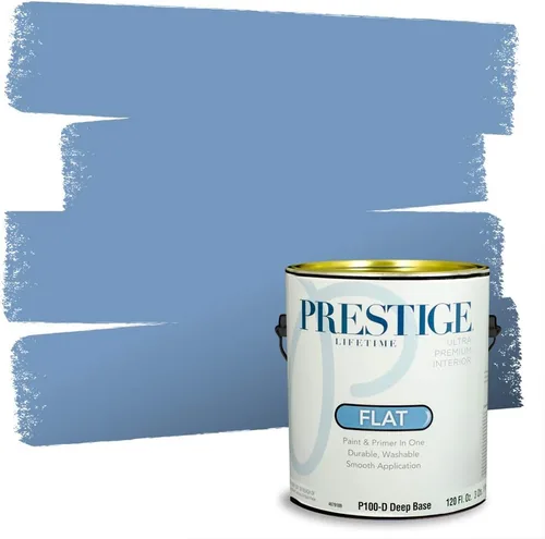 Miniatura 12 de Prestige Paints. - Base y pintura para exteriores en un solo galón, 1 galón. plano, comparable con Sherwin Williams Topsail. SW6799-PCM