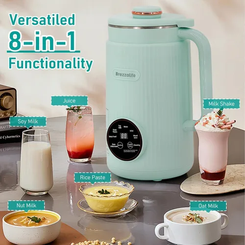 Miniatura 2 de Fabricante de Leche de Nueces, Máquina Automática de Leche de Soja de Acero Inoxidable de Gran Capacidad de 40oz para Leche Casera, de Avena, Leche