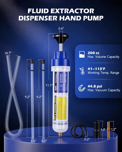 Miniatura 2 de Orion Motor Tech Bomba Extractadora de Aceite, Extractor Manual de Líquido de 200mL para Transferencias de Aceite de Transmisión de Dirección