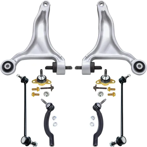 Miniatura 347 de Detroit Axle - Kit de brazos de control de extremo delantero de 8 piezas para Dodge Dakota 00-04, Durango 00-03, 4 brazos de control superior e