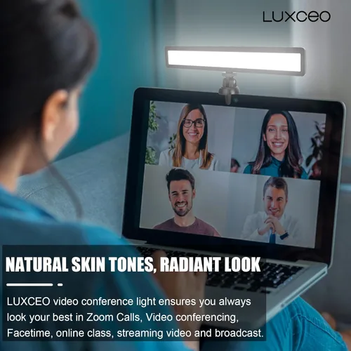 Miniatura 2 de luxceo Iluminación de videoconferencia, luz de zoom para trabajo remoto, iluminación de cámara web para laptop, llamadas de zoom, transmisión