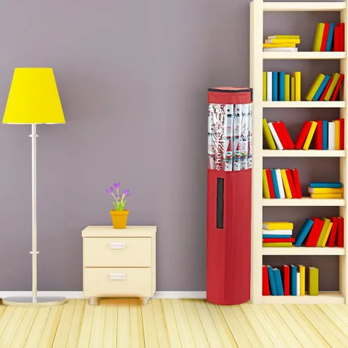 Miniatura 4 de ProPik Bolsa de almacenamiento de papel de regalo, organizador de papel de regalo de Navidad, almacena hasta 24 rollos de 40 pulgadas, poliéster Rojo