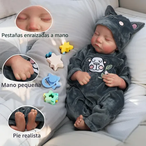Miniatura 3 de Muñecas Reborn Baby de 18 pulgadas realista con cuerpo de vinilo completo, muñecas de bebé realistas de la vida real para niños a partir de 3 años