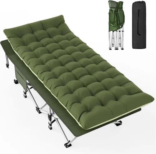 Miniatura 8 de Slendor Cuna de Camping, Cunas de Camping Plegables para Adultos, Cuna de Dormir Portátil con Bolsa de Transporte, Oxford de Doble Capa 1200D, Cama