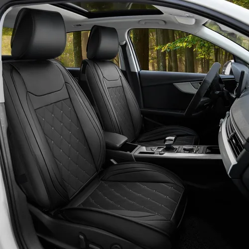 Nilight Fundas de Asientos de Automóvil Impermeables Transpirables de Cuero Sintético Cojines Antideslizantes Funda Universal para Hyundai Honda